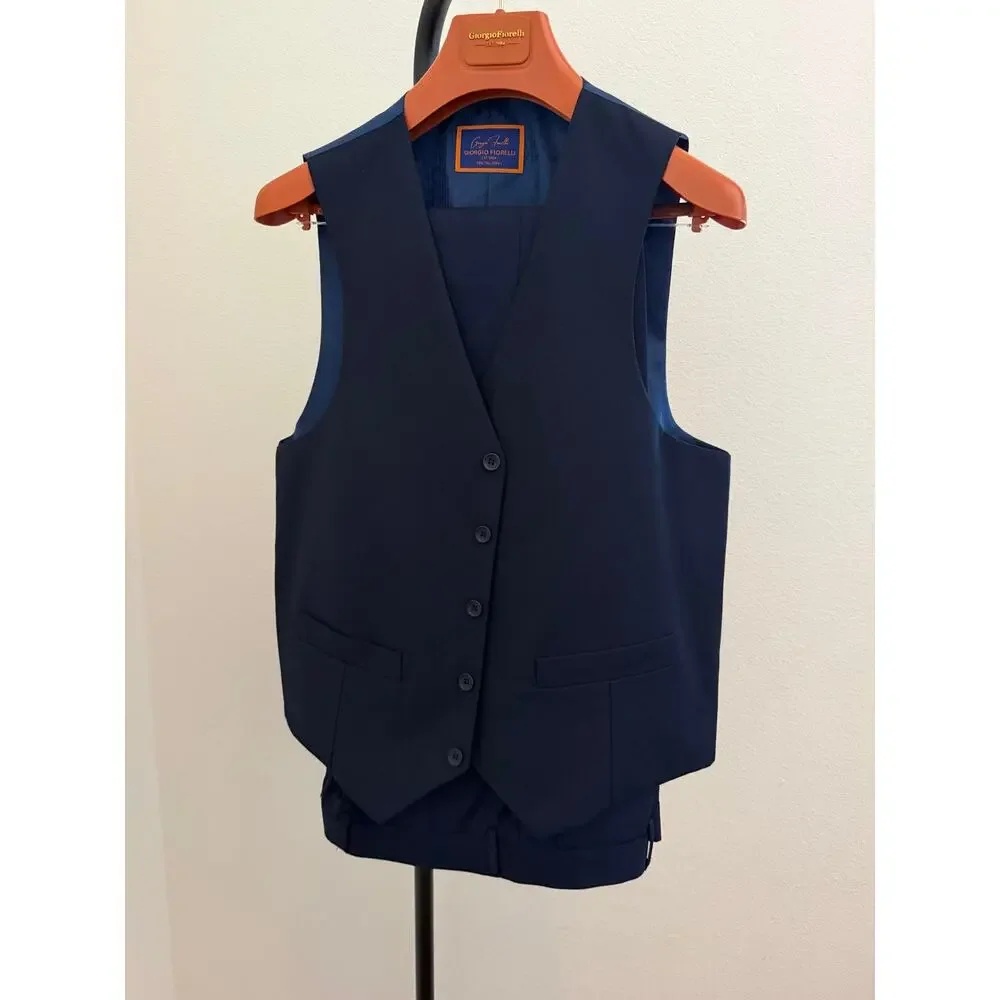 Giorgio Fiorelli 3 piece suit darky navy blue 40S euro slim